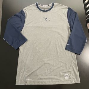 Men's Nike Combat Pro Fitted Dri-Fit Baseball Shirt, Size Medium